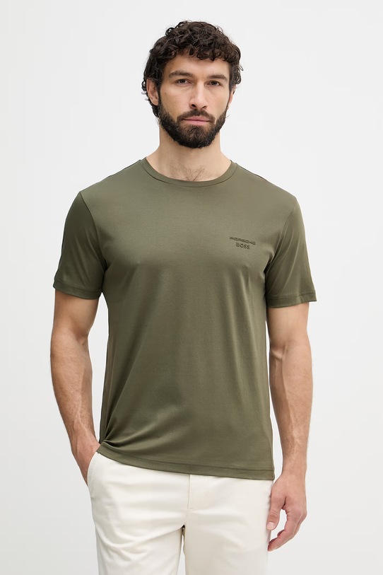 BOSS Green majica za muškarce od pamuka BOSS X PORSCHE zelena 50562696