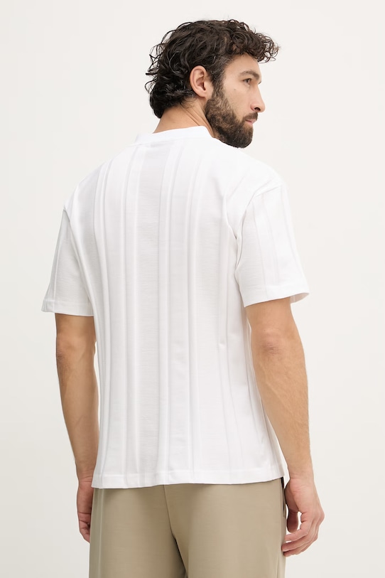 Ρούχα BOSS Green t-shirt ανδρικό βαμβακερό 50554645 λευκό