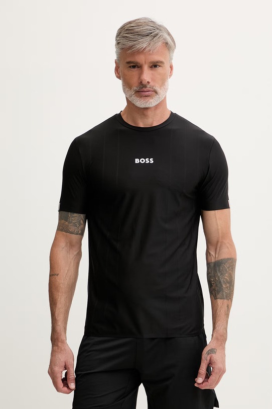 BOSS Green T-shirt męski czarny 50559199