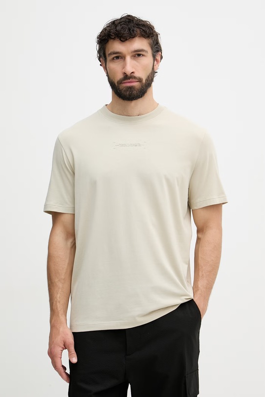 Odzież BOSS Green T-shirt męski z bawełną 50559235 beżowy