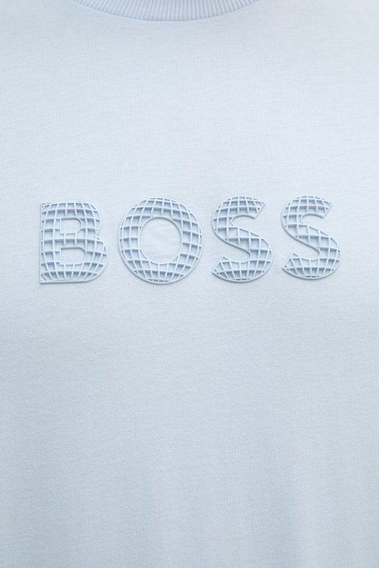 BOSS Green t-shirt męski bawełniany 50559361 niebieski