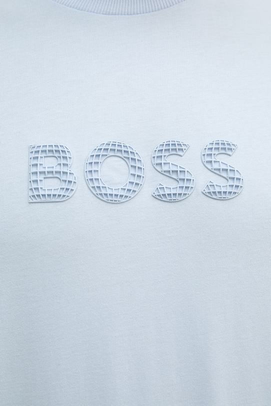 BOSS Green t-shirt męski bawełniany 50559361 niebieski