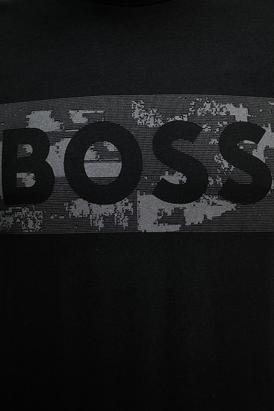 BOSS Green t-shirt ανδρικό βαμβακερό 50559363 μαύρο
