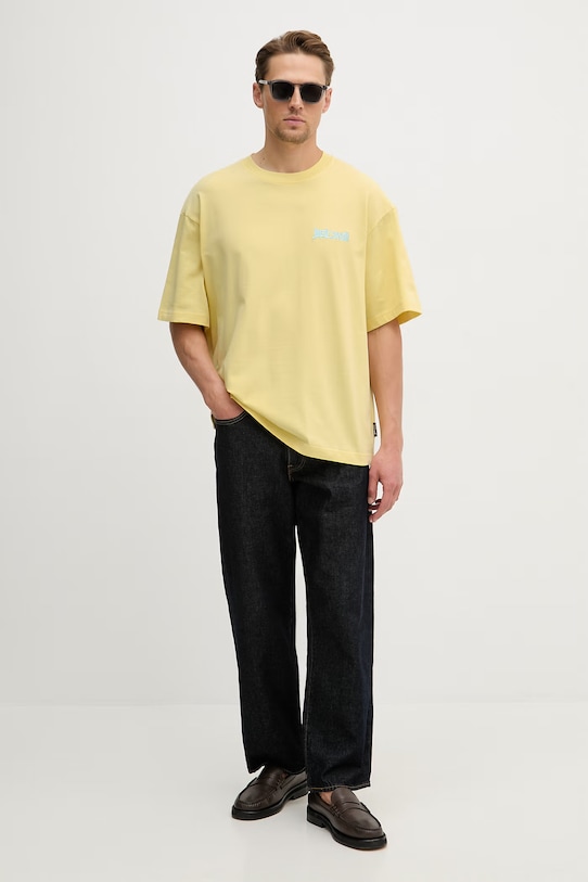 Βαμβακερό μπλουζάκι Just Cavalli 80OAHE26.CJ118 κίτρινο SS26