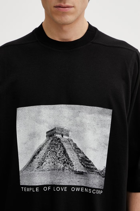 Rick Owens DRKSHDW Jumbo t-shirt bawełniany męski czarny DU01F4274.RNEP2