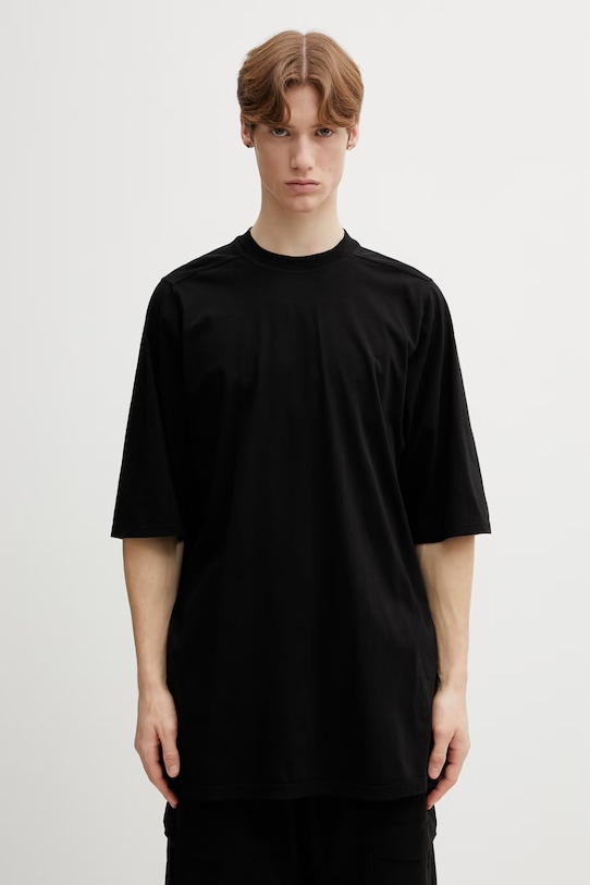 Rick Owens DRKSHDW t-shirt bawełniany Jumbo gładkie czarny DU01F4274.RN