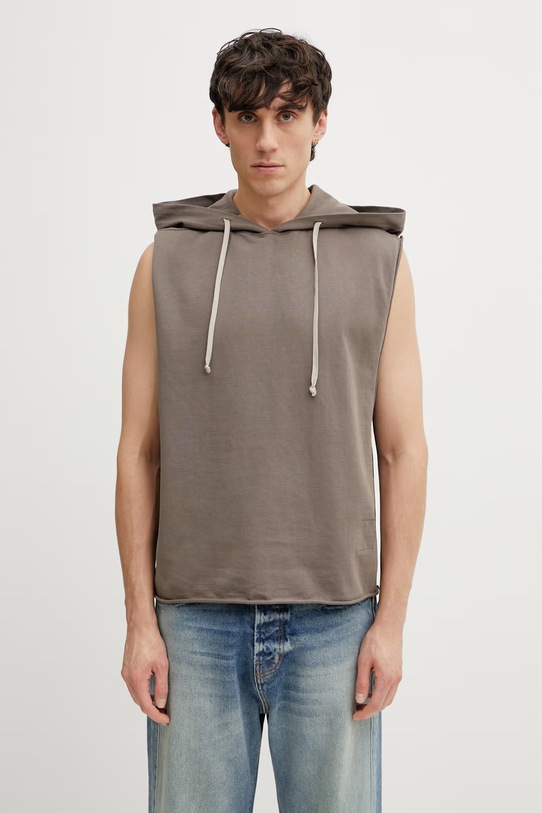Rick Owens DRKSHDW top bawełniany męski brązowy DU01F4165.RIGP