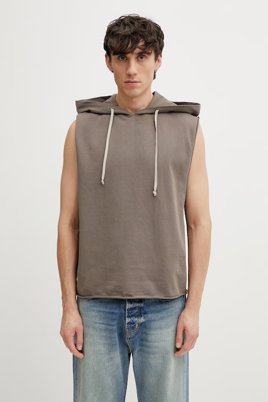 Rick Owens DRKSHDW top bawełniany męski brązowy DU01F4165.RIGP