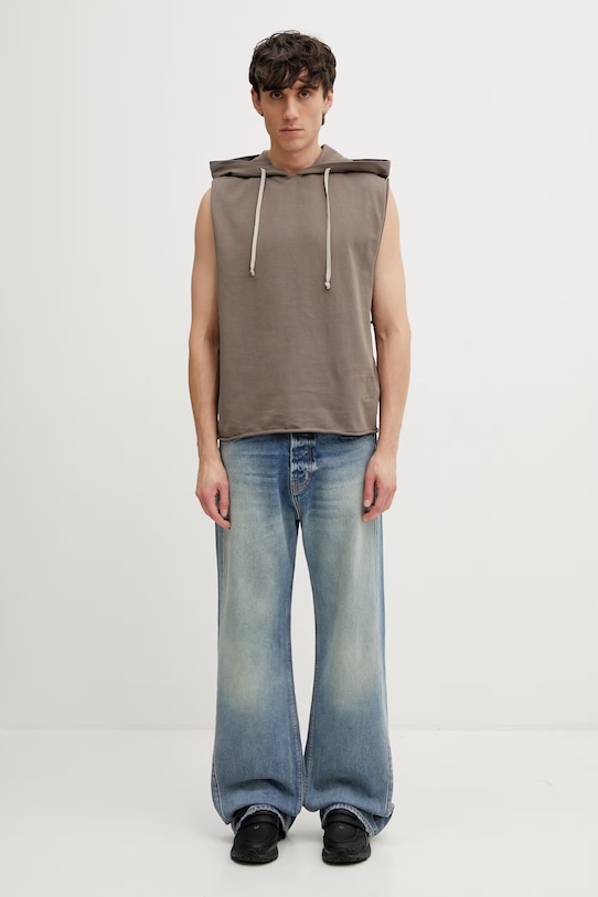 Rick Owens DRKSHDW top bawełniany męski DU01F4165.RIGP brązowy