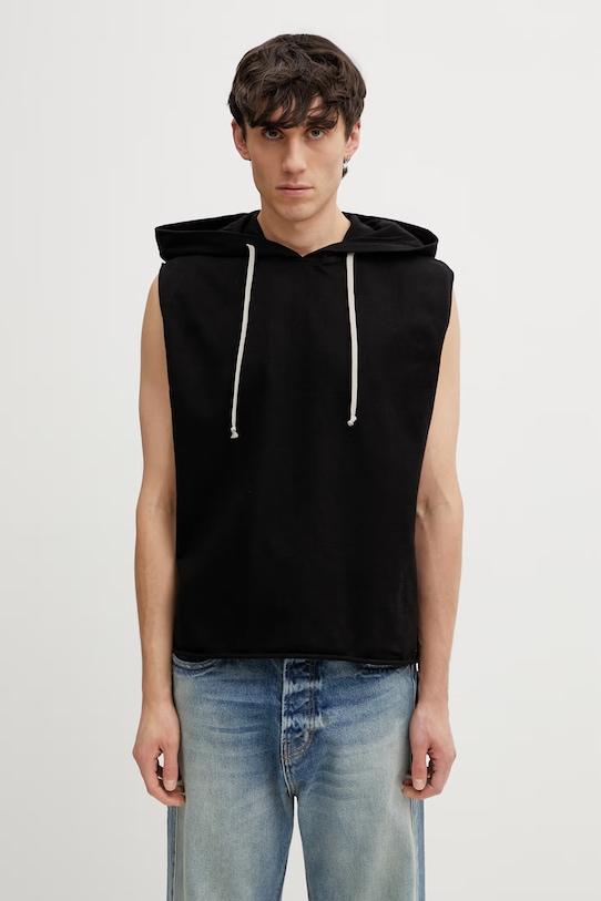 Rick Owens DRKSHDW top bawełniany męski czarny DU01F4165.RIGP