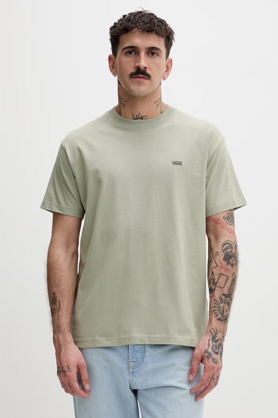 Vans t-shirt męski bawełniany zielony VN000R9XFSG1