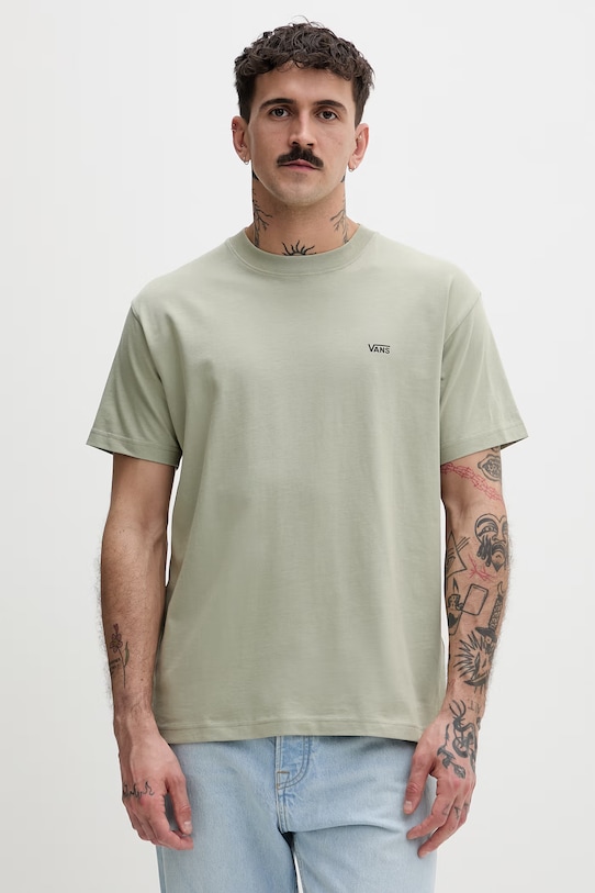 Vans t-shirt męski bawełniany zielony VN000R9XFSG1