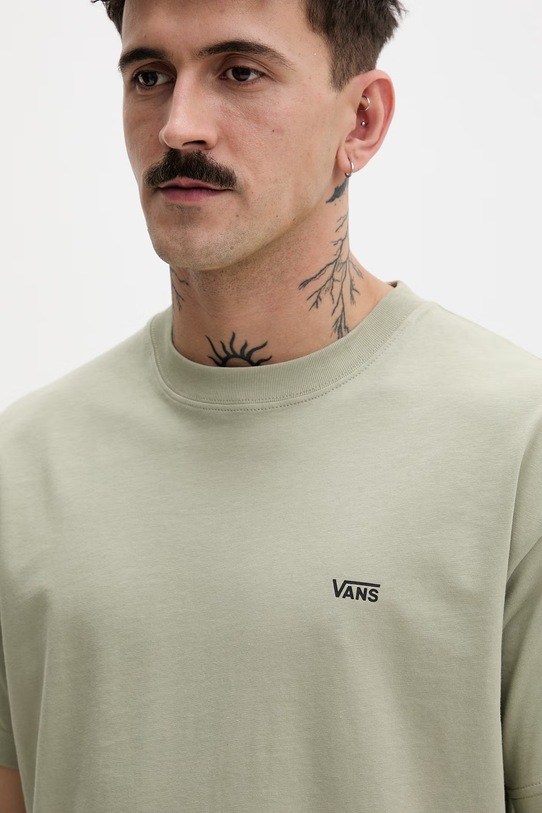Vans t-shirt męski bawełniany zielony VN000R9XFSG1