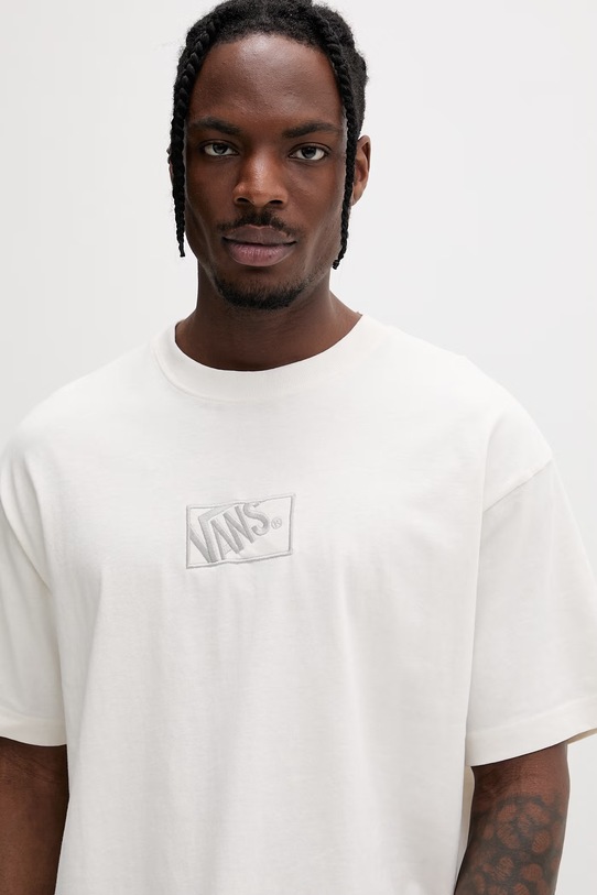 Vans t-shirt basic męski bawełniany beżowy VN000RAPC9F1