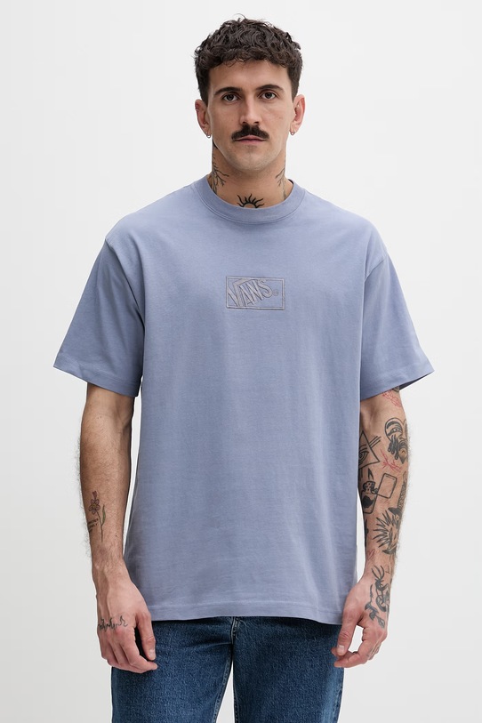 Vans t-shirt męski bawełniany niebieski VN000RAPFOI1