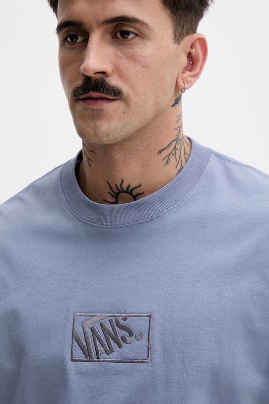 Vans t-shirt męski bawełniany niebieski VN000RAPFOI1