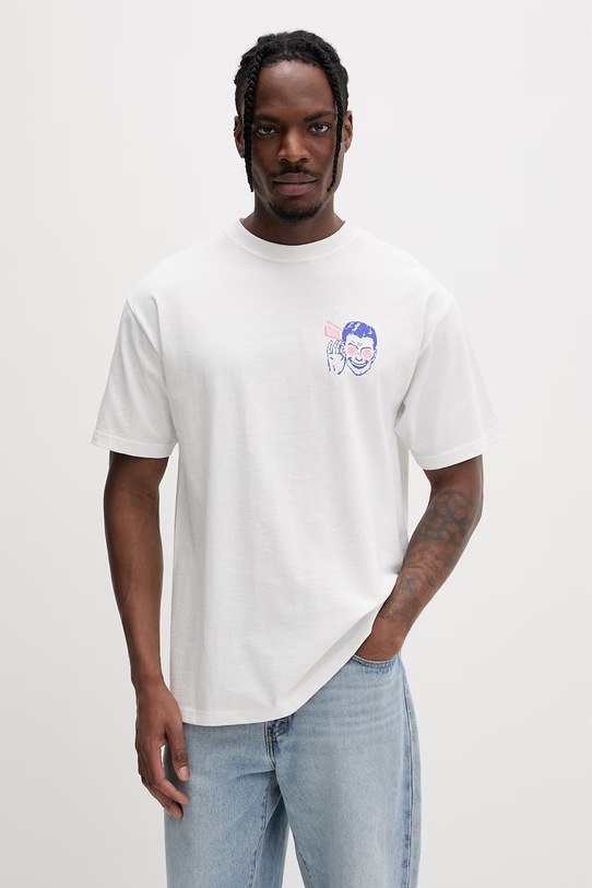 Odzież Vans t-shirt męski bawełniany VN000TQDWHT1 biały