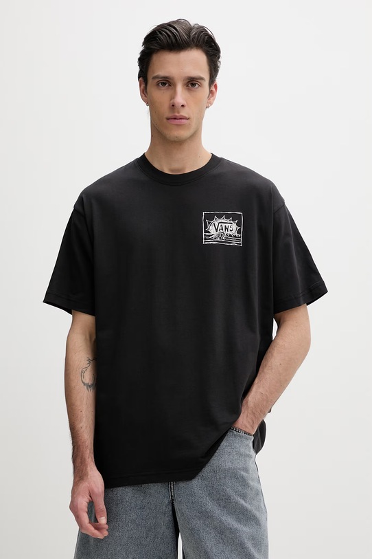 Odzież Vans t-shirt basic męski bawełniany VN000TRGBLK1 czarny