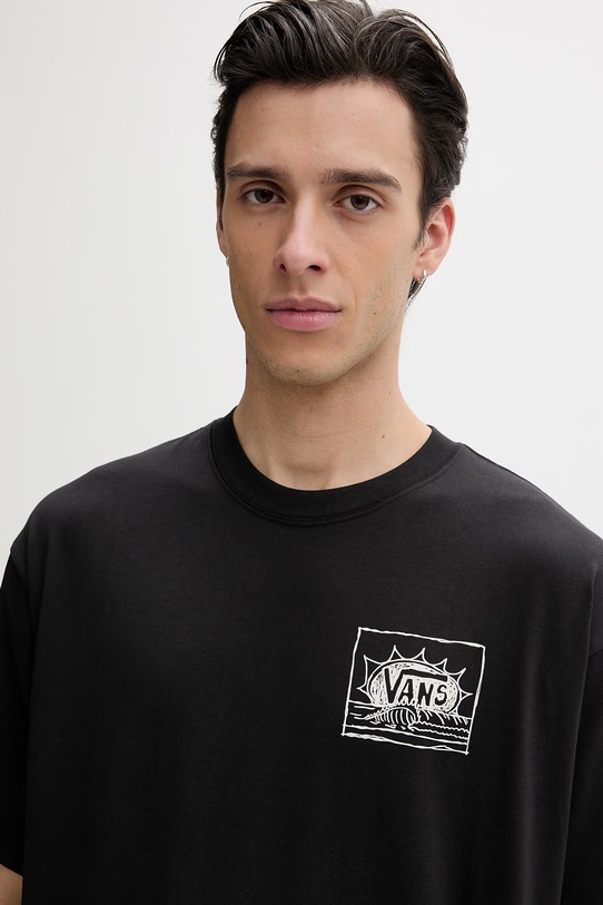 Vans t-shirt basic męski bawełniany czarny VN000TRGBLK1