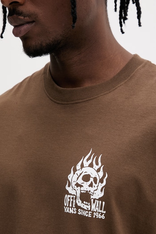 Vans t-shirt basic męski bawełniany VN000VW0FST1 brązowy