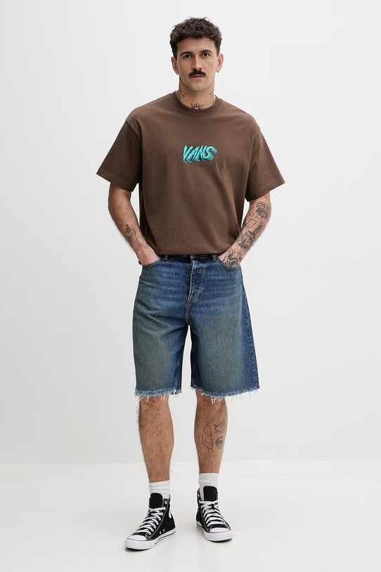Vans t-shirt męski bawełniany VN000VY1FST1 brązowy SS26