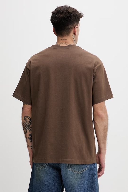 Odzież Vans t-shirt męski bawełniany VN000VY1FST1 brązowy