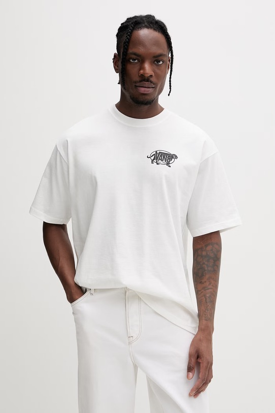 Odzież Vans t-shirt basic męski bawełniany VN000XHTWHT1 biały
