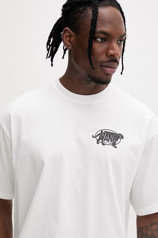 Vans t-shirt basic męski bawełniany biały VN000XHTWHT1