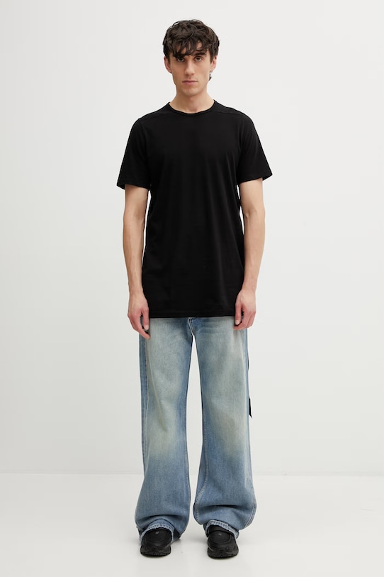 Rick Owens DRKSHDW Level t-shirt bawełniany męski DU01F4250.RNP czarny