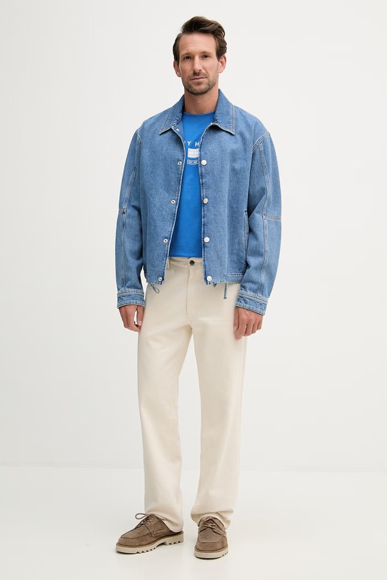 Tommy Hilfiger tricou pentru bărbați, din bumbac MW0MW42365 albastru SS26