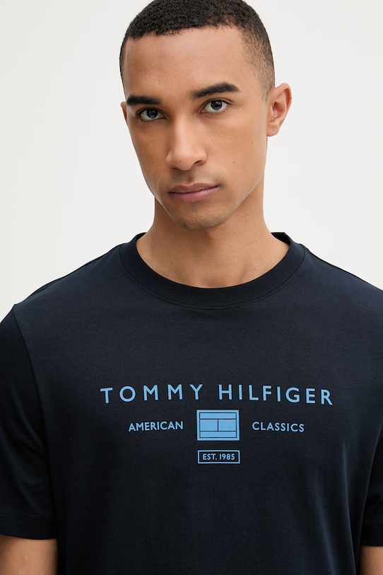 Tommy Hilfiger tričko pánske bavlnené tmavomodrá MW0MW42365