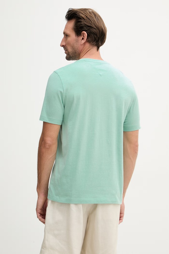 Îmbrăcăminte Tommy Hilfiger tricou pentru bărbați, din bumbac MW0MW42365 turcoaz