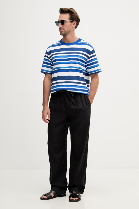 Tommy Hilfiger tričko pánske bavlnené MW0MW42375 modrá SS26