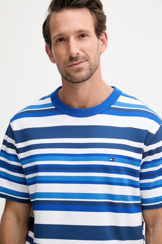 Tommy Hilfiger tričko pánske bavlnené modrá MW0MW42375