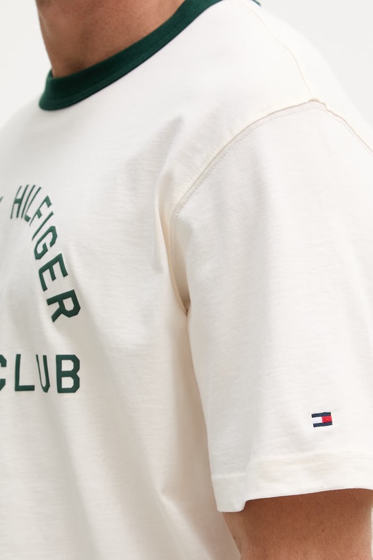 Tommy Hilfiger tričko pánské bavlněné MW0MW42388 béžová