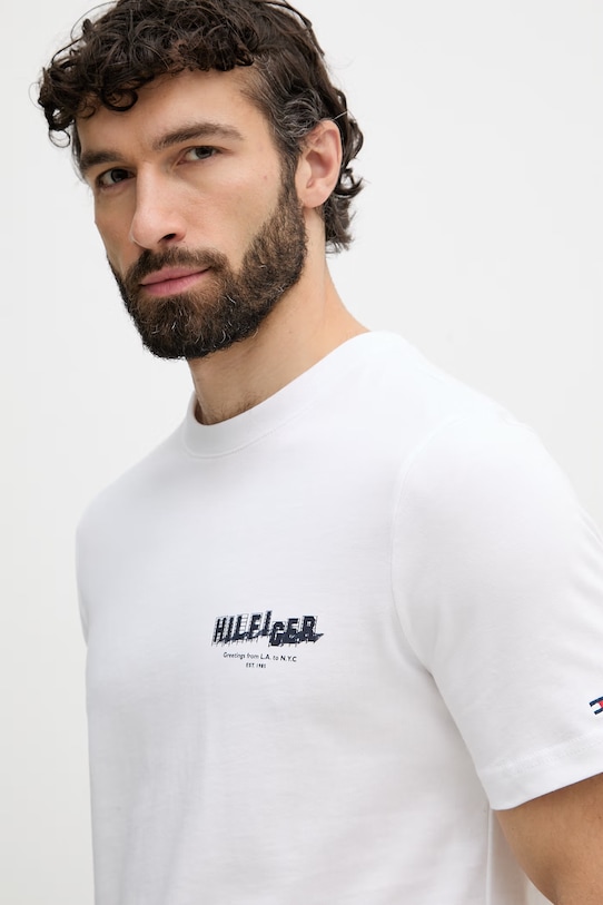 Tommy Hilfiger tričko pánske bavlnené biela MW0MW42389