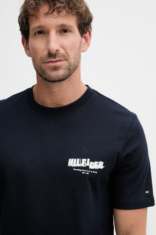 Tommy Hilfiger tricou pentru bărbați, din bumbac bleumarin MW0MW42389