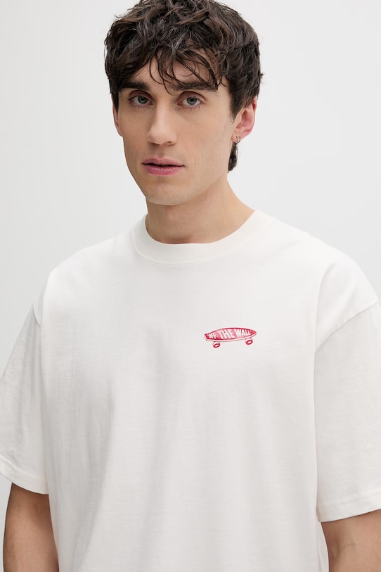 Vans t-shirt męski bawełniany Premium LX Full Deck SS beżowy VN000T6VC9F1