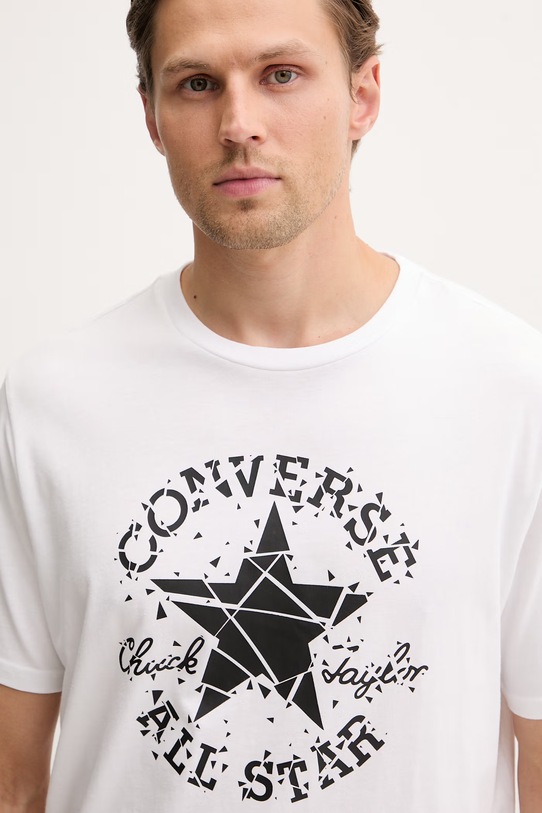 Converse T-shirt męski bawełniany biały CVM6T087