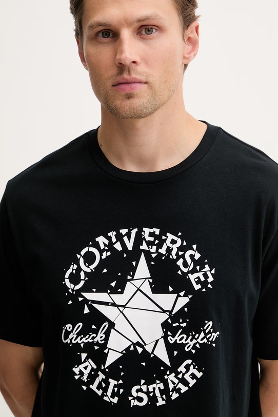 Converse t-shirt męski bawełniany czarny CVM6T087