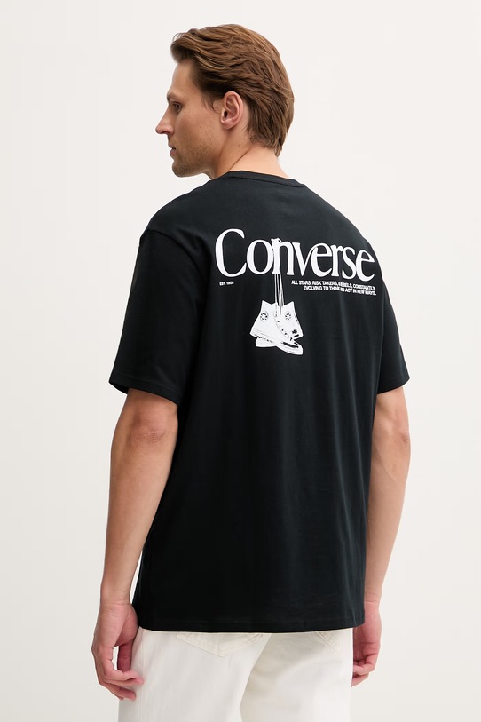 Converse T-shirt męski bawełniany czarny CVM6T063