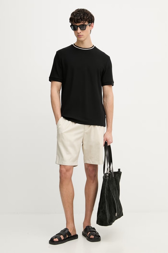 BOSS tričko pánske bavlnené Taut 40 50559847 čierna SS26