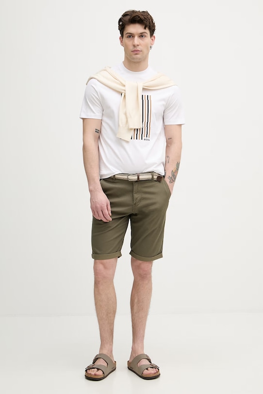 BOSS T-shirt męski bawełniany Thompson 41 50560466 biały SS26