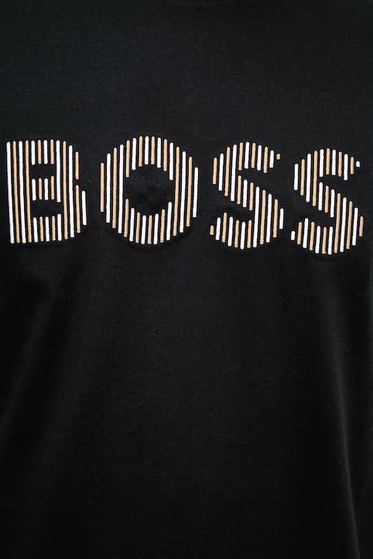 BOSS t-shirt ανδρικό βαμβακερό Thompson 41 50560466 μαύρο