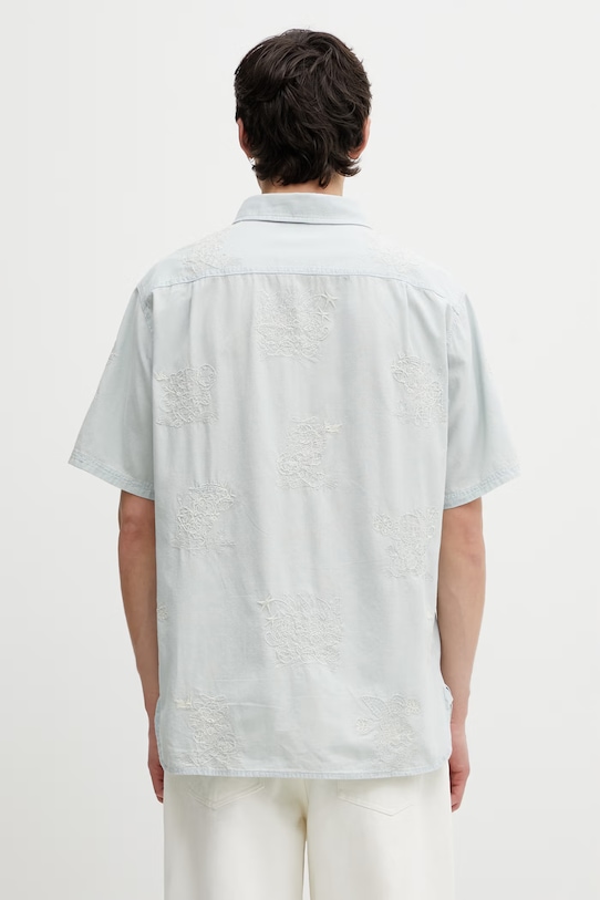 Odzież Kenzo Shirt SC koszula bawełniana męska FG55DC1047F0 niebieski