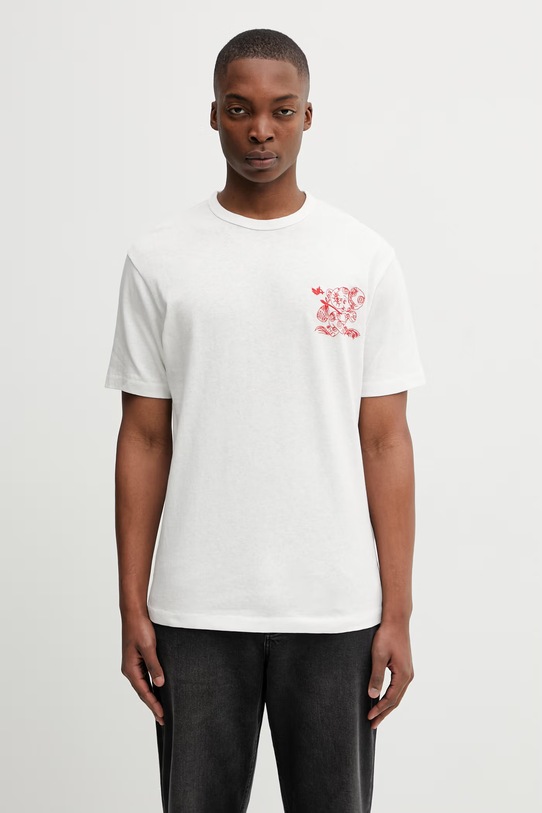 Kenzo t-shirt bawełniany GOTS KENZO CARTOON OUTLINED CL bawełna biały FG55TS2164SK