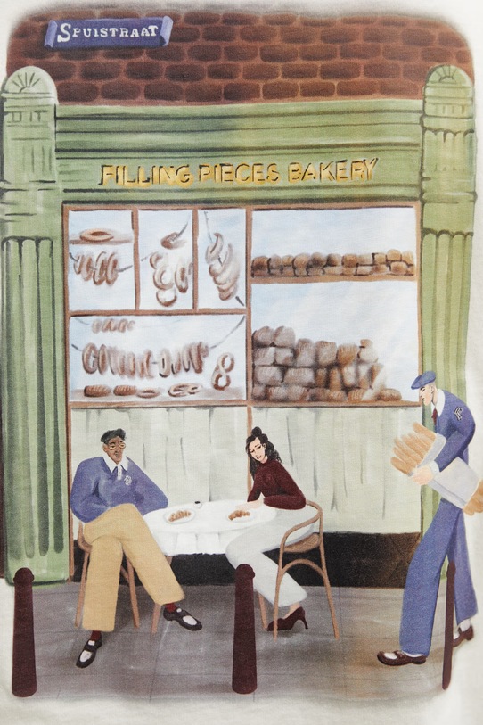 Filling Pieces Bakery t-shirt bawełniany męski beżowy 412620500286.214