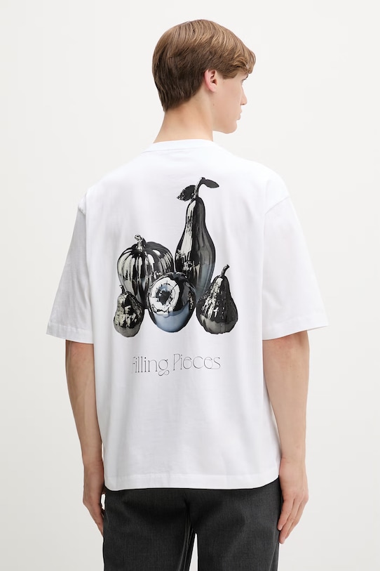 Filling Pieces t-shirt da uomo in cotone Chrome Fruit rilassato bianco 412620501291.110
