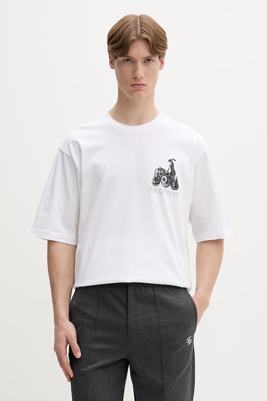 Îmbrăcăminte Filling Pieces tricou bărbătesc din bumbac Chrome Fruit 412620501291.110 alb