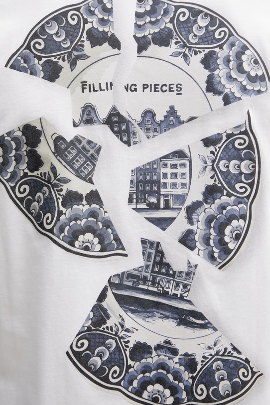 Filling Pieces t-shirt basic męski bawełniany Broken Plate biały 412620500321.110